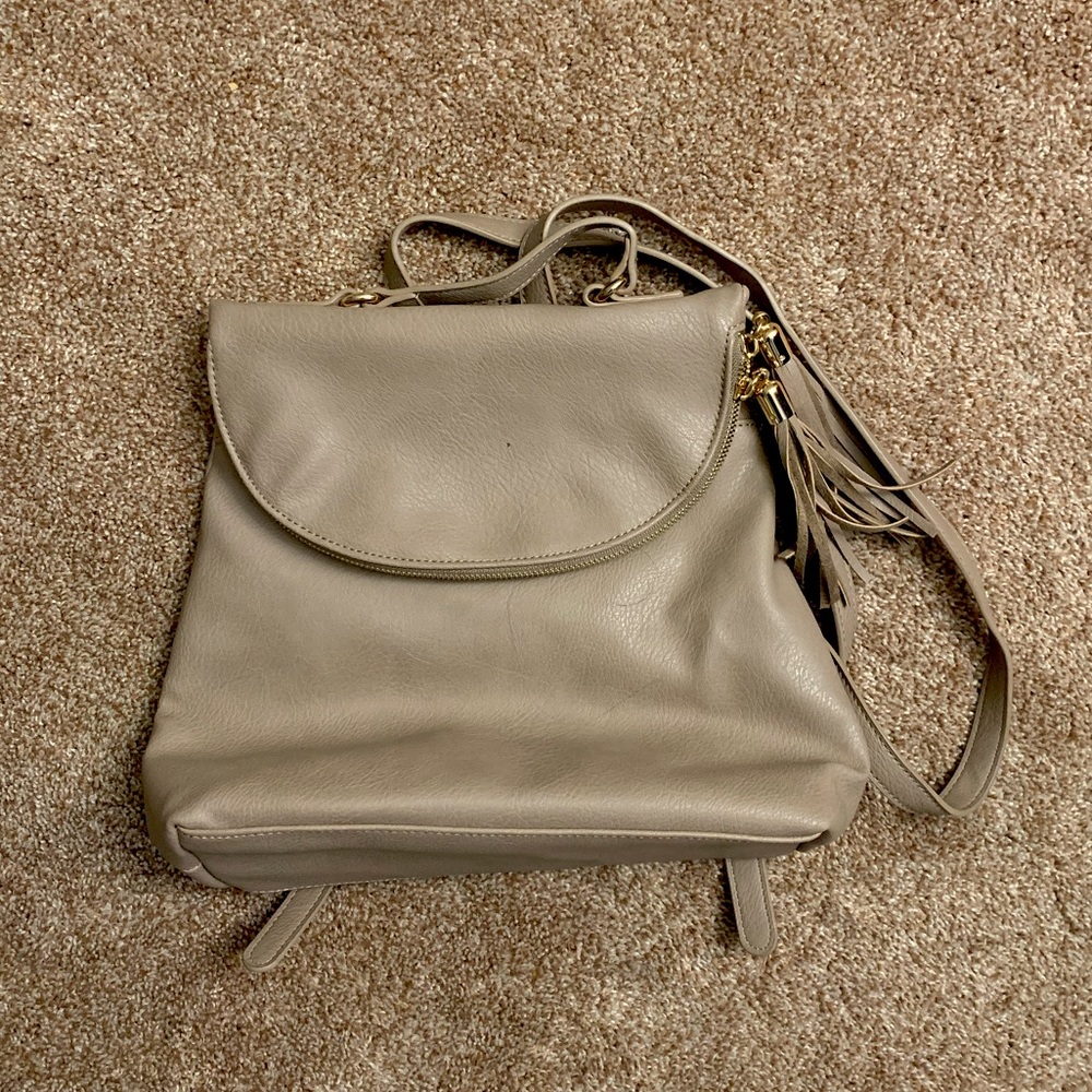 Beautiful Taupe Backpack Purse